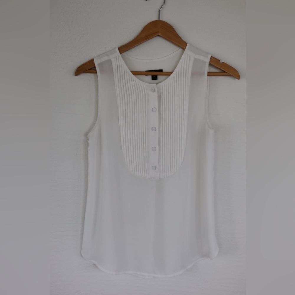 J.Crew Draper sleeveless tuxedo top in Ivory, XS